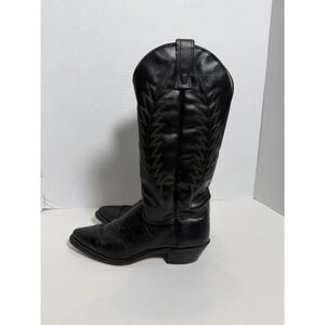 Texas Brand Vintage Western Cowboy Boots Black Leather Cowgirl USA 5.5M